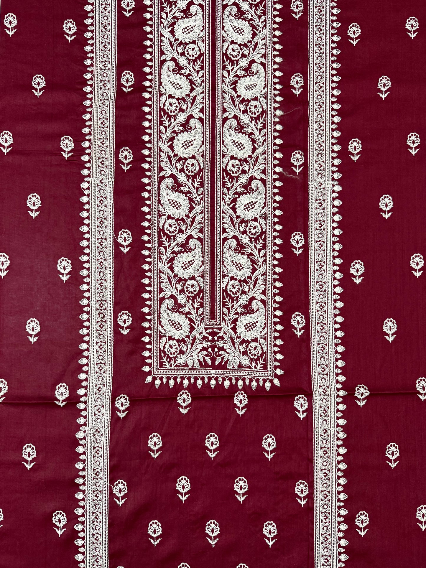 Classic Red with White Embroidered Breeze Lawn 2-Piece Suit