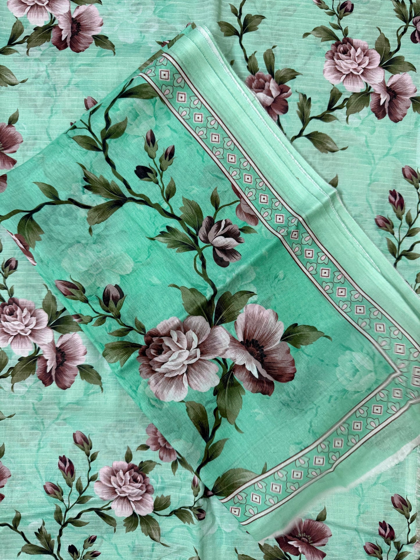 Ocean Green Breeze Lawn Printed 3 Piece Suit