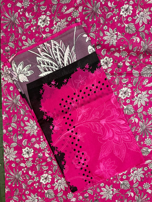 Magenta Blossom Charm 3 Piece Breeze Lawn Printed Suit