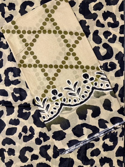 Wild Leopard Print 3-Piece Breeze Lawn Printed Suit