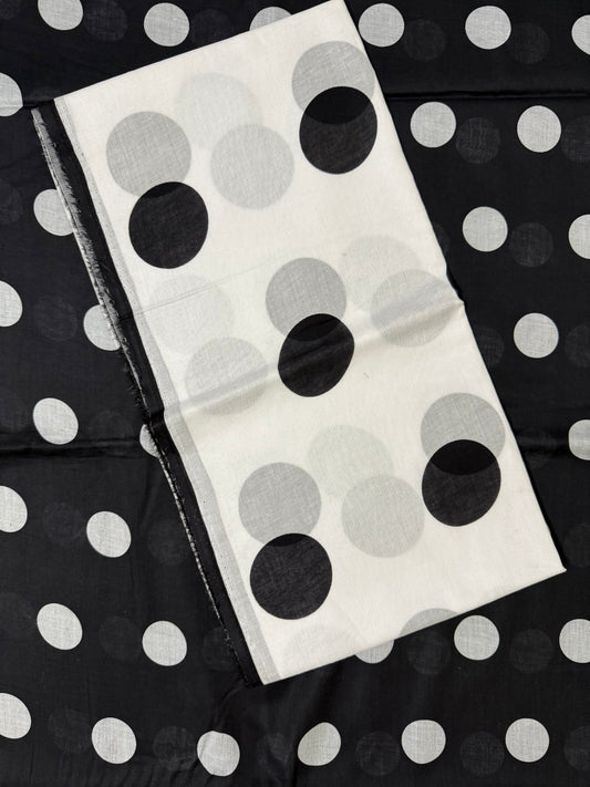Black and White Polka Dots 3 Piece Breeze Lawn Printed Suit