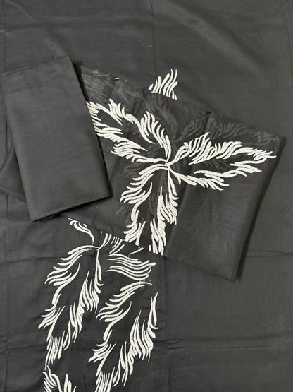 Classic Black with White Threadwork - 2-Piece Breeze Lawn Embroidered Suit