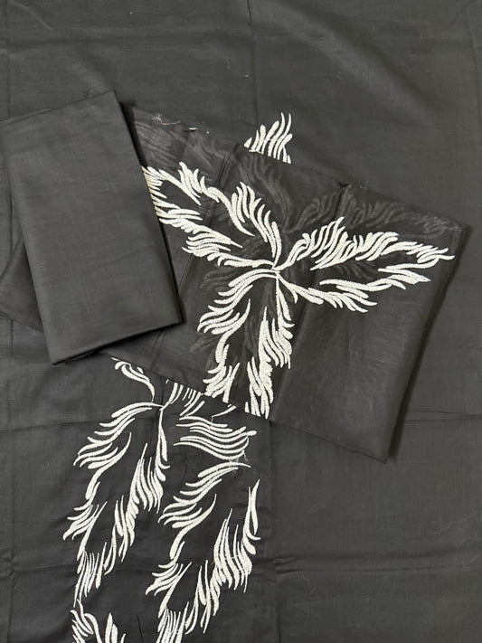 Classic Black with White Threadwork - 2-Piece Breeze Lawn Embroidered Suit