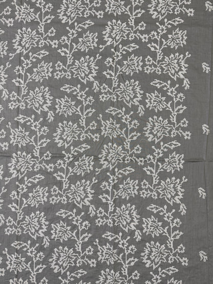 Charcoal Gray with White Floral Embroidery Breeze Lawn 2Piece Suit