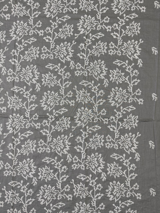 Charcoal Gray with White Floral Embroidery Breeze Lawn 2Piece Suit