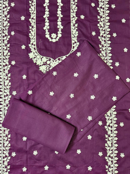 Deep Purple with White Embroidery 2-Piece Breeze Lawn Suit