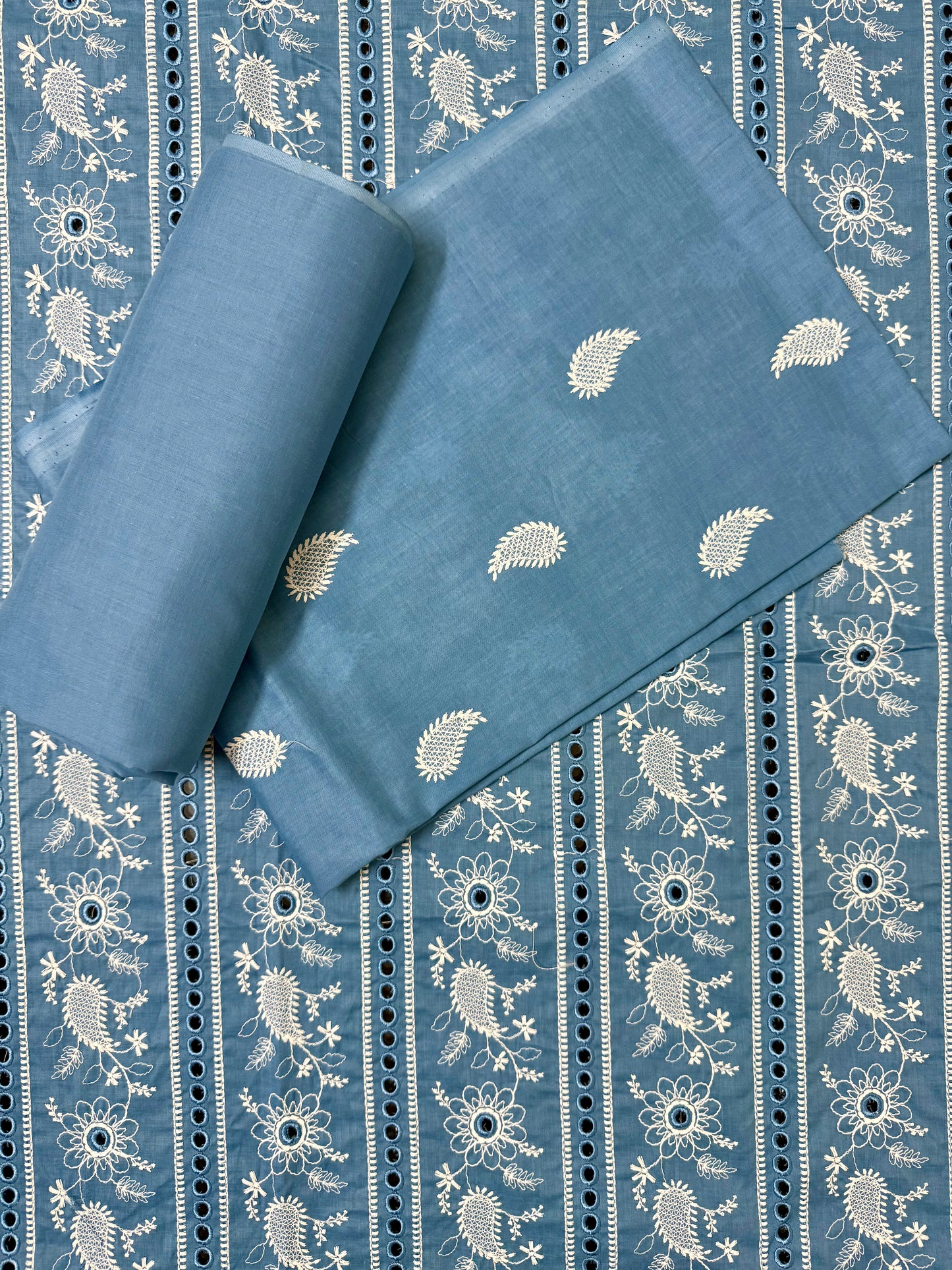 Ice Blue Breeze 2-Piece Embroidered Lawn Suit