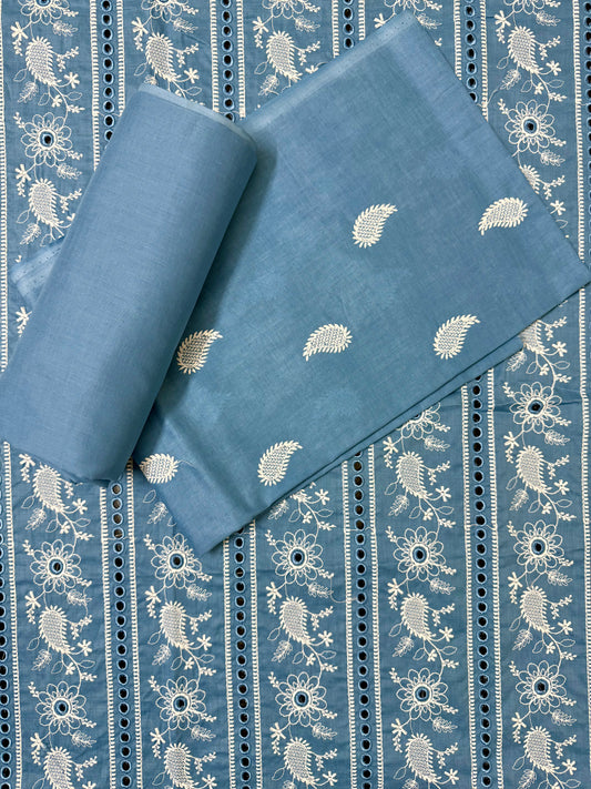 Ice Blue Breeze 2-Piece Embroidered Lawn Suit